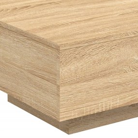 sonoma tölgy színű dohányzóasztal LED-lámpákkal 55 x 55 x 31 cm