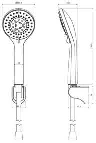 OMNIRES YOSEMITE-PBL - YOSEMITE zuhanyszett matt fekete kivitelben