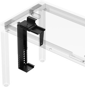 Számítógép tartó az íróasztal alá, állítható, fém, fekete: PC HOLDER