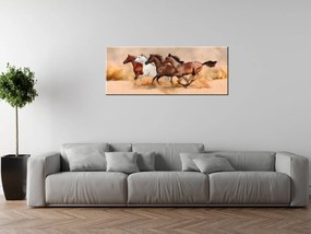 Gario Vászonkép Gyönyöru lovak állománya Méret: 100 x 70 cm
