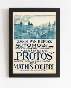 Régi háború előtti poszter Automobil 1912r.70x50cm
