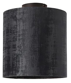 Mennyezeti lámpa matt fekete bársony árnyalatú fekete 25 cm - Kombinált