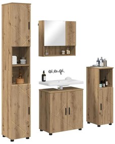 Fürdőszoba bútor szett 4 pcs kézműves tölgy 61 x 35 x 64 cm