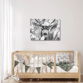 Üveg kép - Szarvasok télen (70x50 cm)
