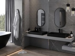 Mexen Loft 80 x 45 cm-es ovális fürdőszobai tükör, fekete keret - 9851-080-045-000-70