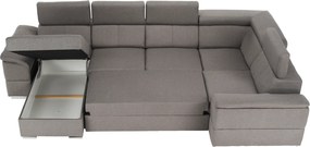 Ülőgarnitúra, szükésbarna Taupe, balos kivitel, SEGORIA ROH U