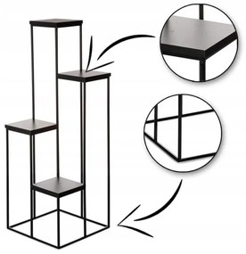 KASKADA virágtartó állvány 110x40 cm fekete