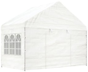 fehér polietilén pavilon tetővel 20,07 x 4,08 x 3,22 m