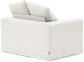 Fehér len fotel Nora – Kave Home