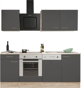 Yorki 220 konyhabútor sonoma tölgy korpusz,selyemfényű antracit fronttal alsó sütős elemmel