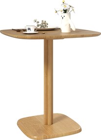 HOMCOM Étkezőasztal 4 fő részére, modern stílusú konyhaasztal, famintás asztallap, 70 x 70 cm, természetes fa | Aosom