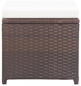 2 db barna polyrattan kerti ülőke párnával