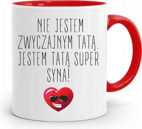 Piros Bögre Apának Nem Vagyok Hétköznapi, fényképes nyomattal