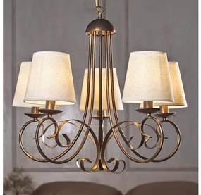 ONLI - Csillár láncon POMPEI 5xE14/6W/230V bronz