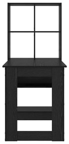 Asztal polcokkal Musta tammi 122 x 67 x 145 cm Faanyag