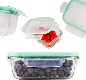 Uzsonnás Doboz Üveg Ételtároló Doboz Légmentesen Záródó 370 ML