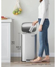 Konyhai pedálos szemetes műanyag belső vödörrel 30 L