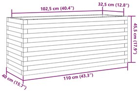impregnált fenyőfa kerti virágláda 110x40x45,5 cm