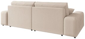 Bézs kordbársony sarokkanapé (variálható) Justin – Ropez