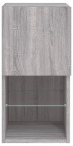 2 db szürke sonoma TV-szekrény LED lámpákkal 30,5x30x60 cm