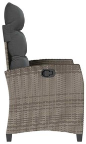 szürke polyrattan fekvő kerti szék oldalsó asztallal