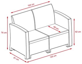 Avenberg MELFI Nagy rattan szett - fekete rattan