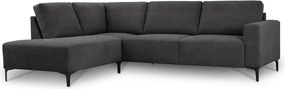 Antracitszürke zsenília sarokkanapé (bal oldali-L alakú) Fabian – Scandic