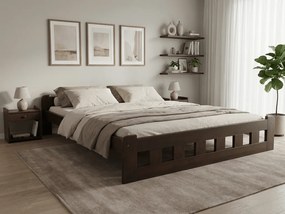 Naomi magasított ágy 140x200 cm, diófa Ágyrács: Lamellás ágyrács, Matrac: Somnia matrac 18 cm