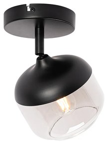 Design spotlámpa fekete arannyal és füstüveggel - Kyan