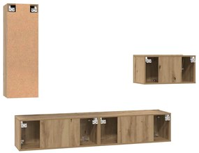 TV szekrény garnitúra 4 pcs kézműves tölgy 30.5 x 30 x 90 cm