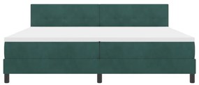 vidaXL Boxspring Ágy Matrac nélkül Sötét Zöld 200x200 cm Bársony