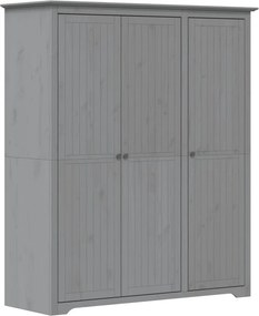 vidaXL BODO szürke tömör fenyőfa ruhásszekrény 146x53,5x173 cm