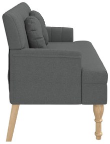 sötétszürke szövetpad párnákkal 113x64,5x75,5 cm