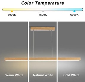 Brilagi - LED dimmelhető csillár kábelen OAK SMART LED/30W/230V Wi-Fi Tuya tölgy+távirányító