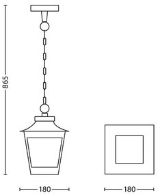 Philips 15406/86/PN - Kültéri csillár HEDGE 1xE27/60W/230V IP44