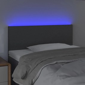 sötétszürke szövet LED-es fejtámla 90x5x78/88 cm