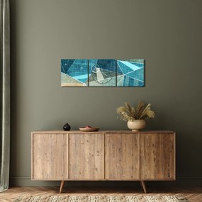 Kép - Türkiz absztrakció (órával) (90x30 cm)