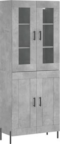 vidaXL betonszürke szerelt fa magasszekrény 69,5 x 34 x 180 cm