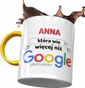 Sárga Bögre Anna Barátnőnek Ajándék Nyomtatott Fotóval