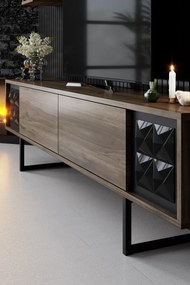 TV szekrény Black Line - Walnut, Black