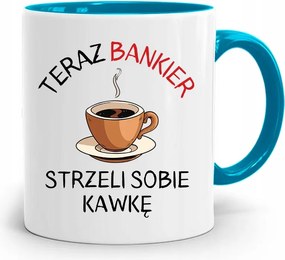 Bankárnak Kék Bögre Születésnapi Ajándék fényképes nyomtatással