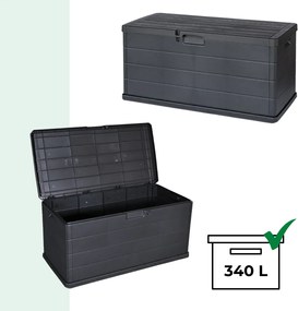 ALPHA tárolódoboz, 340L, 118x59x57cm, antracit I.P.A.E-Progarden