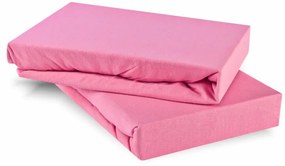 EMI rózsaszín 100% pamutjersey gumis lepedő, 90 (100)x200-as lap