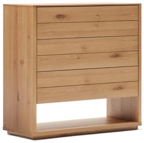 Natúr színű magas komód tölgyfa dekorral 100x97 cm Alguema – Kave Home