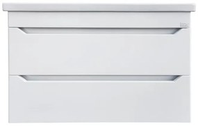 Sharp 100 cm komplett fürdőszoba bútor LED világítással, fehér, fali