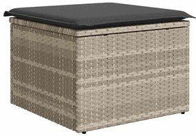 Kerti Kanapé Szett tárolóval 7 pcs Világosszürke Poli rattan
