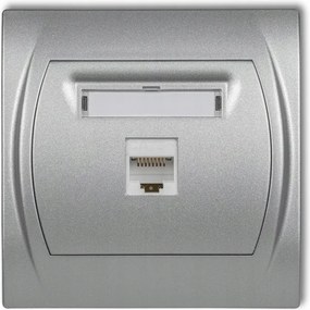 Aljzat 1xRJ45 ezüst metál 7LGK-1 Logo Karlik