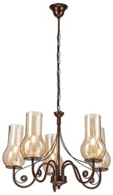Brilagi - LED Csillár láncon COTTAGE 5xE14/40W/230V barna BG1514+5xBG2273