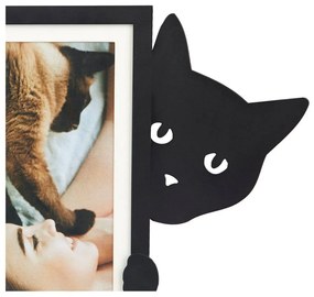 Fekete fém álló képkeret 31x19,5 cm Hidden Cat – Balvi