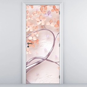Fotótapéta ajtóra - Korallfa virágai, absztrakt (95x205cm)
